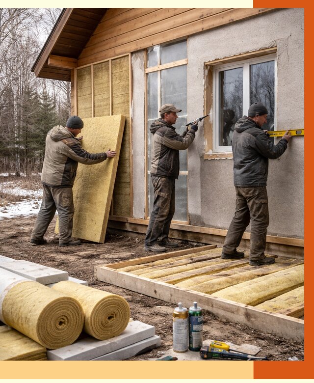 Утепление дачного дома в Малгобеке от 4901 руб/м2 — недорого | ТепломастерМлг