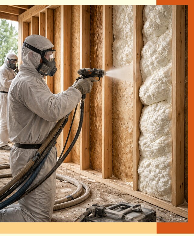 Утепление каркасного дома ППУ в Малгобеке от 2889 руб./м2 — работа под ключ | ТепломастерМлг