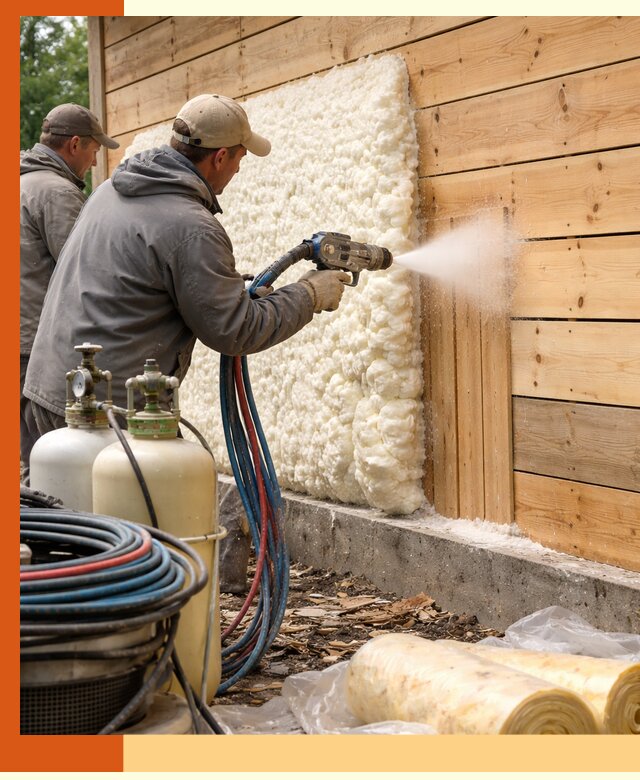 Утепление деревянного дома пенополиуретаном в Малгобеке
