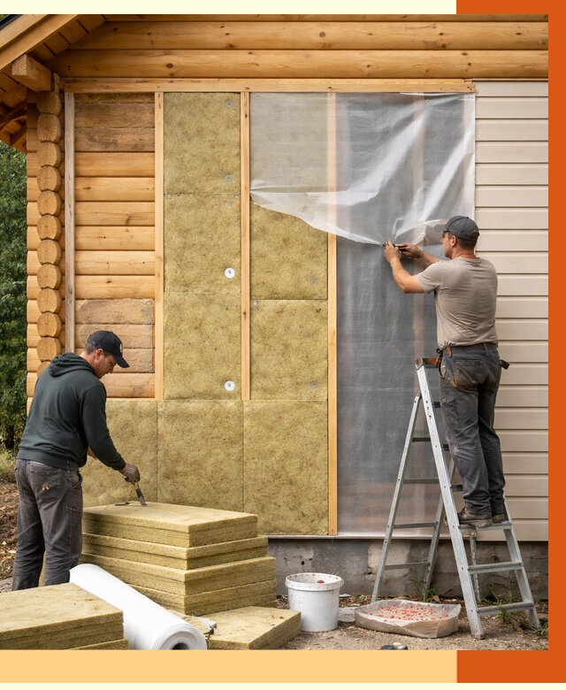 Утепление дома из бруса в Малгобеке от 3869 руб./м2 — работы под ключ | ТепломастерМлг