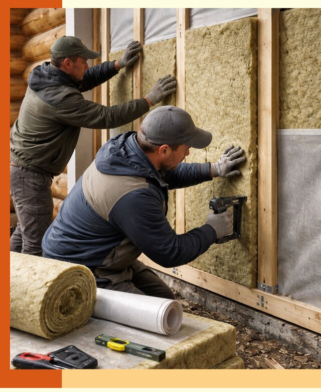 Утепление бревенчатого дома под ключ в Малгобеке