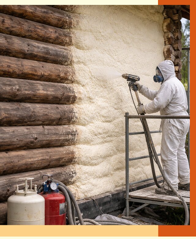 Утепление бревенчатого дома ППУ в Малгобеке под ключ от 6449 руб. | ТепломастерМлг