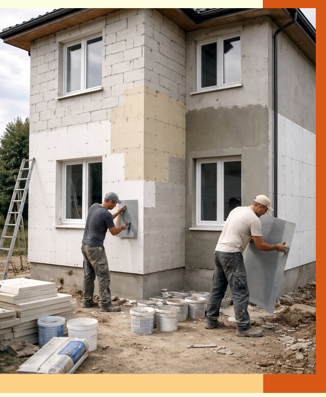 Утепление дома из газобетона в Малгобеке от 4334 руб./м² — заказать у ТепломастерМлг