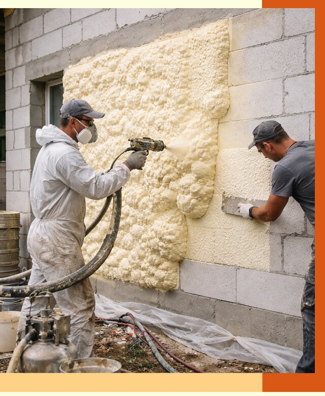 Утепление дома из газобетона ППУ в Малгобеке от 4953 руб./м² под ключ | ТепломастерМлг