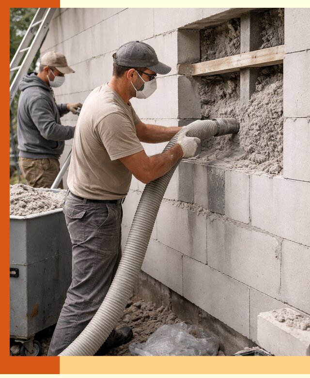 Утепление дома из газобетона эковатой в Малгобеке