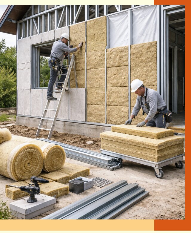 Утепление дома из ЛСТК в Малгобеке от 5365 руб./м² — профессионально | ТепломастерМлг