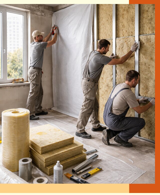 Утепление квартиры в Малгобеке от 4643 руб/м2 — утеплить квартиру изнутри и снаружи | ТепломастерМлг