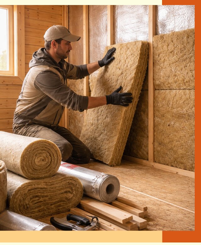 Утепление бани в Малгобеке под ключ от 4643 руб./м2 — утеплить потолок, пол и стены | ТепломастерМлг