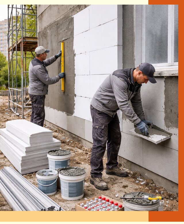 Утепление фасада и стен снаружи в Малгобеке от 4334 руб. | ТепломастерМлг