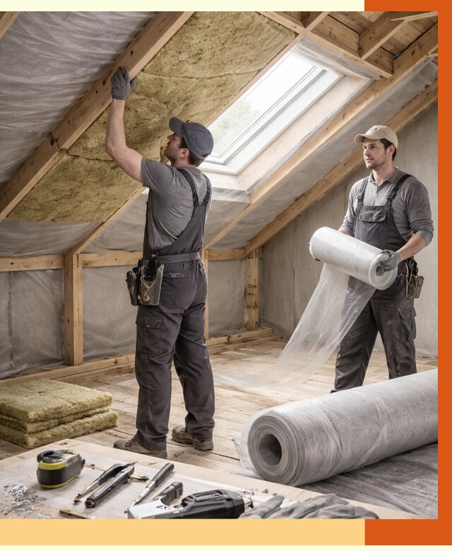 Утепление крыши изнутри мансарды в Малгобеке от 4334 руб./м² | ТепломастерМлг