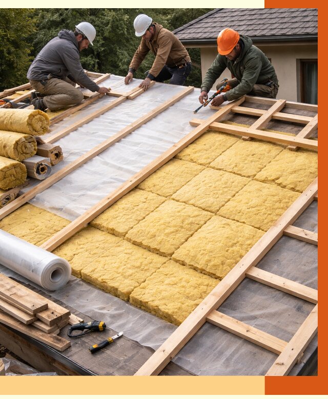 Утепление скатной крыши в Малгобеке от 1290 руб./м2 под ключ | ТепломастерМлг