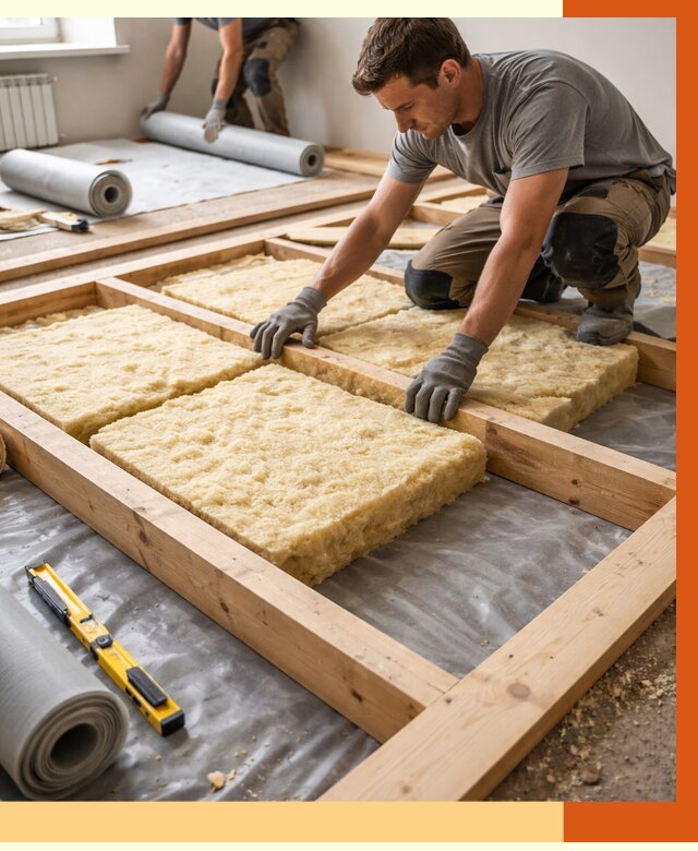 Утепление деревянного пола в Малгобеке от 1548 руб./м2 под ключ | ТепломастерМлг