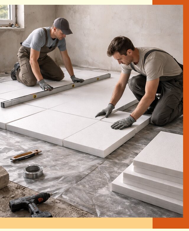 Утепление бетонного пола в Малгобеке от 2580 руб/м2 — монтаж и цена | ТепломастерМлг