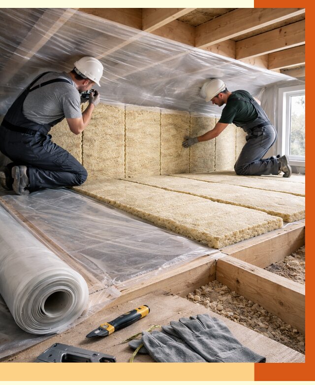 Утепление перекрытий в Малгобеке от 2941 руб/м2 — утепление межэтажных и чердачных | ТепломастерМлг