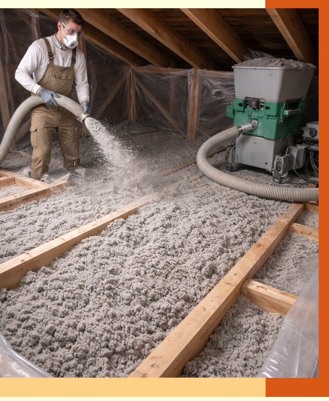 Утепление чердака эковатой в Малгобеке от 1496 руб/м2 — заказать у ТепломастерМлг