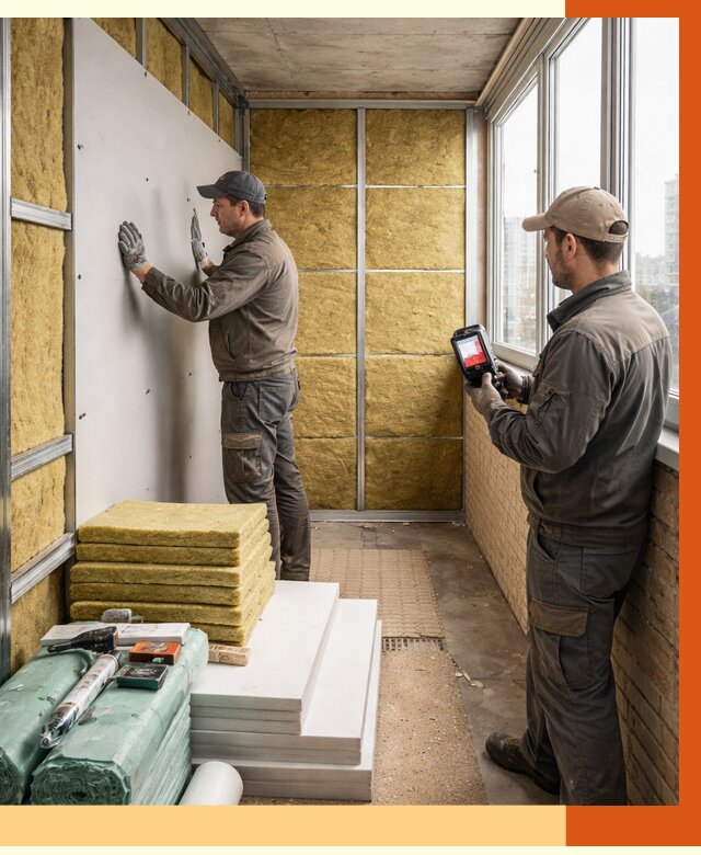 Утепление балкона в Малгобеке от 4643 руб. под ключ | ТепломастерМлг