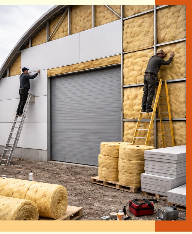 Утепление ангара пенополиуретаном в Малгобеке от 7429 руб./м² — комплекс от ТепломастерМлг