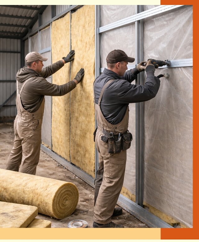 Утепление металлического ангара в Малгобеке от 4901 руб/м2 — услуги под ключ | ТепломастерМлг