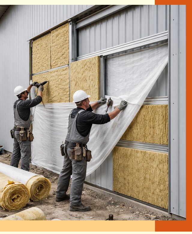 Утепление металлического склада в Малгобеке от 4643 руб/м2 — комплексное утепление под ключ | ТепломастерМлг