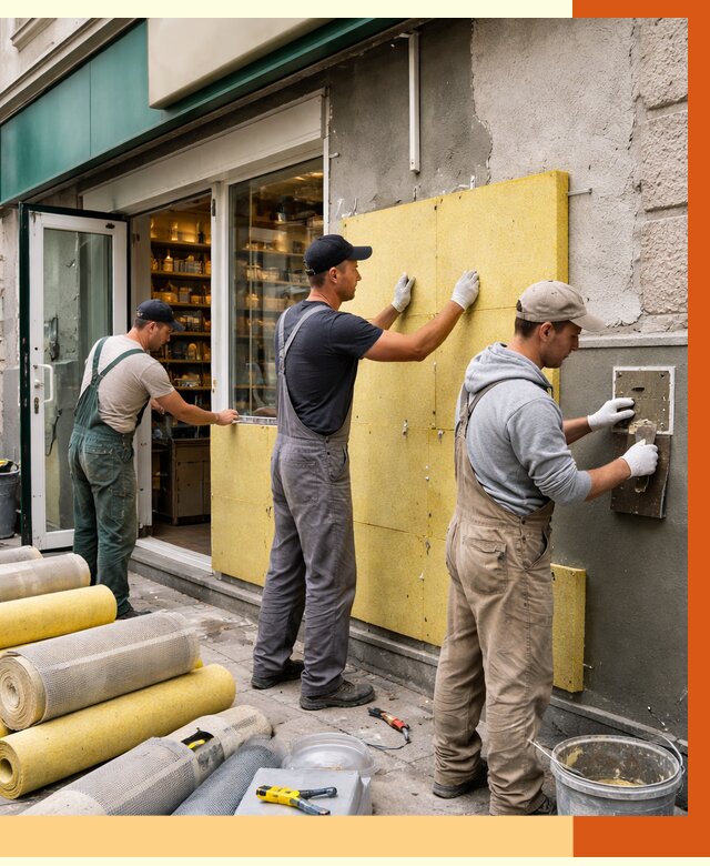 Утепление магазина в Малгобеке от 4643 руб/м2 — цена, стены и снаружи | ТепломастерМлг