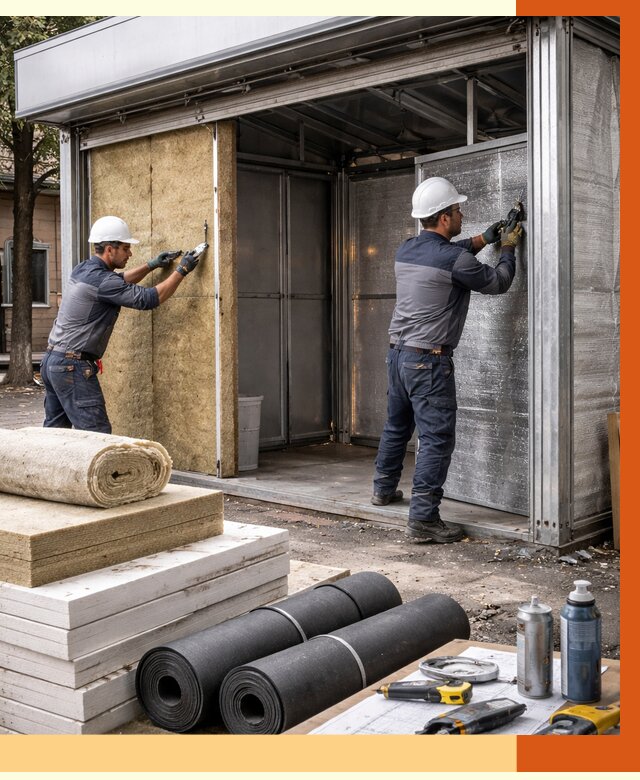 Утепление павильона шаурма в Малгобеке под ключ от 1238 руб. за м² | ТепломастерМлг