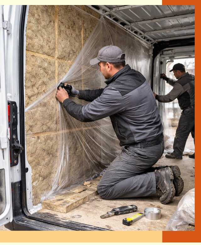 Утепление фургона в Малгобеке от 17025 руб/м2 — утепление фургона ППУ и кузова | ТепломастерМлг