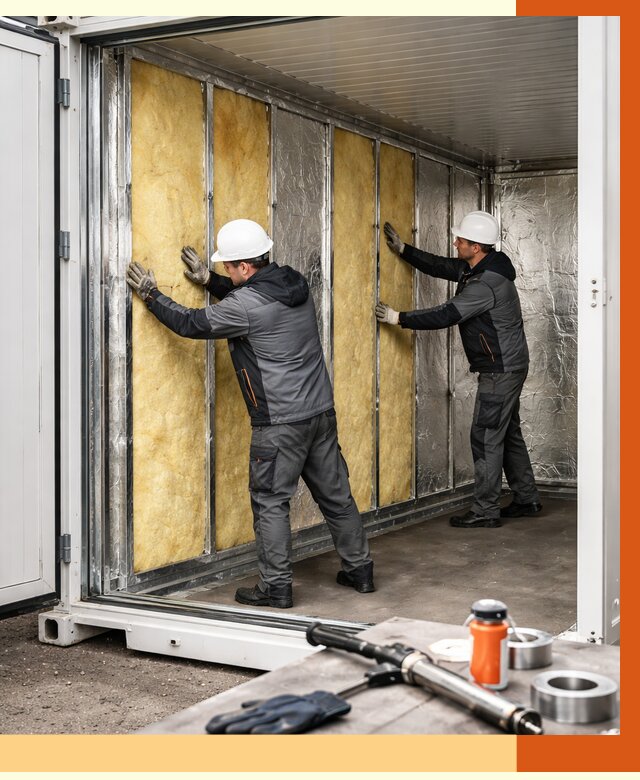 Утепление рефрижераторного контейнера в Малгобеке от 46431 руб./м² | ТепломастерМлг