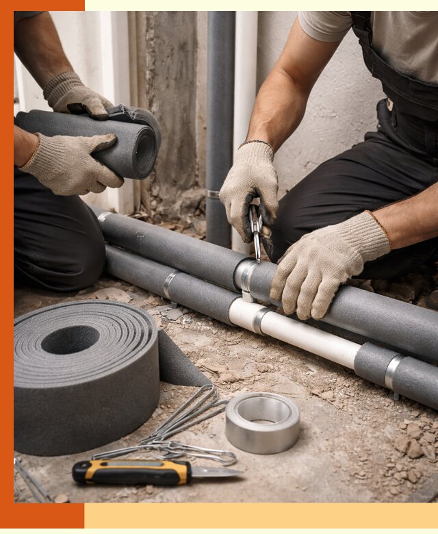 Утепление труб водоснабжения в Малгобеке — монтаж и защита сети