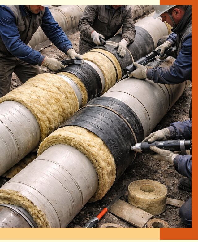 Утепление трубопровода в Малгобеке под ключ от 1909 руб. — надежно и выгодно | ТепломастерМлг