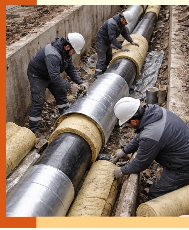 Утепление теплотрассы в Малгобеке: утеплительные работы и материалы