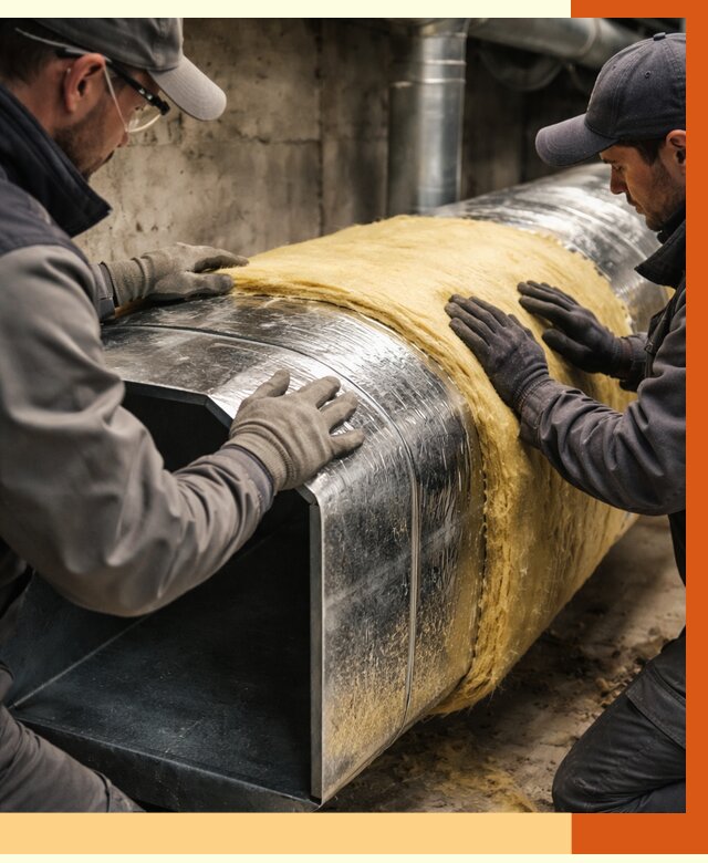 Утепление воздуховодов в Малгобеке от 4334 руб. — теплоизоляция вентиляции | ТепломастерМлг