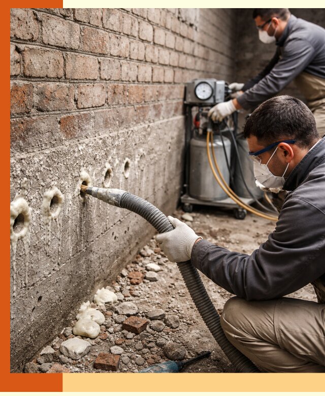 Заполнение колодцевой кладки ППУ в Малгобеке быстро и герметично