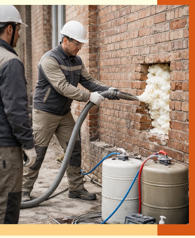 Заливка ППУ в пустоты кирпичной стены в Малгобеке от 2837 руб. | ТепломастерМлг