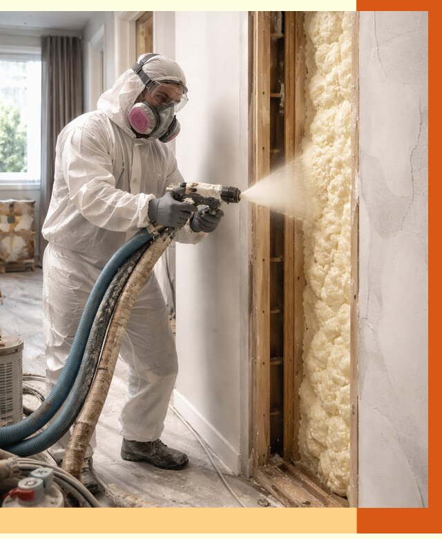 Межстеновое утепление ППУ в Малгобеке от 2837 руб/м2 — межстенное утепление под ключ | ТепломастерМлг