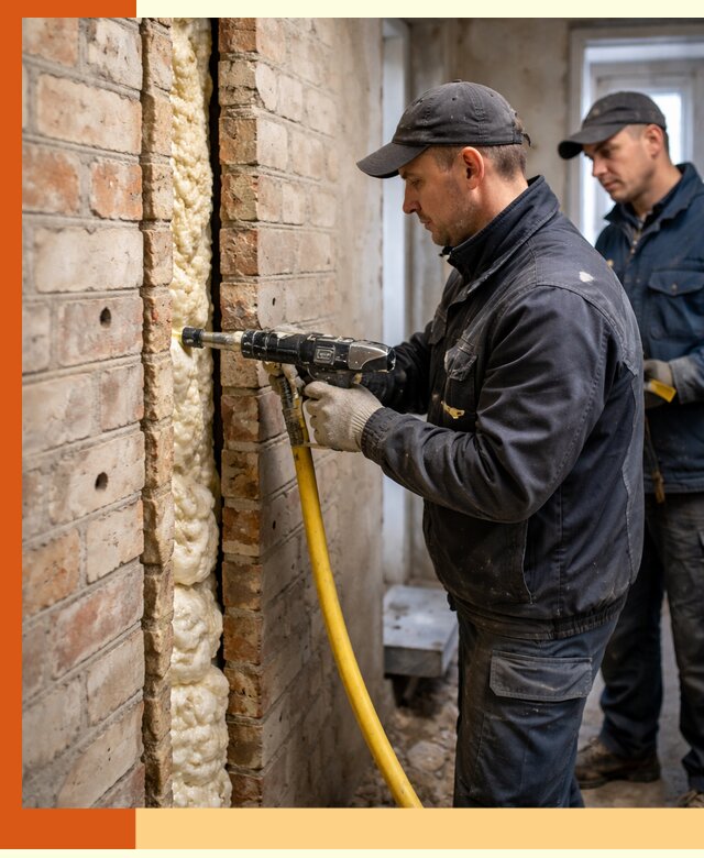 Межстеновое утепление пенополиуретаном в Малгобеке