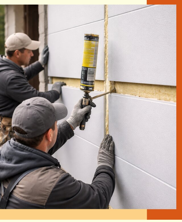 Утепление сэндвич панелей ППУ в Малгобеке от 4334 руб. за м2 | ТепломастерМлг