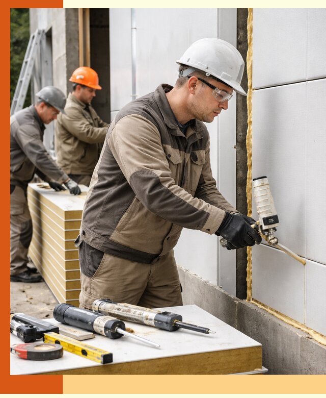 Утепление сэндвич-панелей пенополиуретаном в Малгобеке