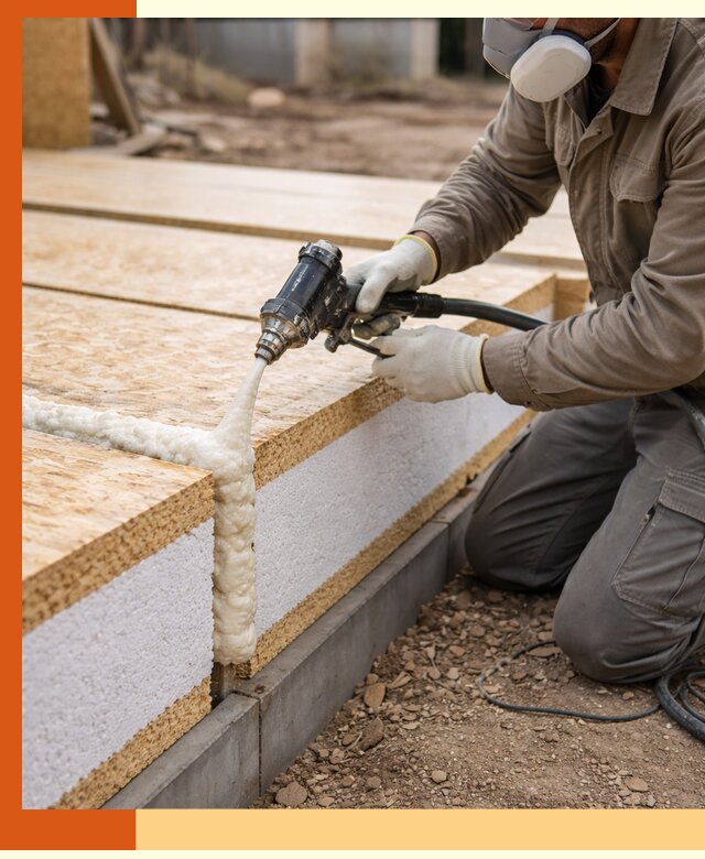 Утепление СИП-панелей пенополиуретаном (ППУ) в Малгобеке