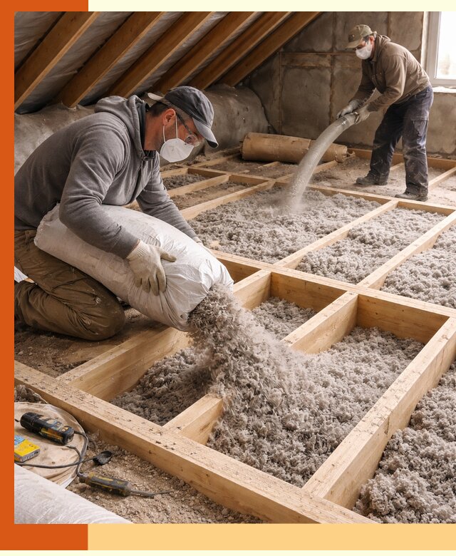 Заполнение полостей чердачного перекрытия в Малгобеке качественно и надёжно