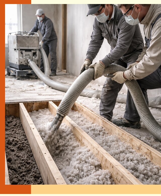 Заполнение полостей межэтажного перекрытия в Малгобеке эффективно и герметично