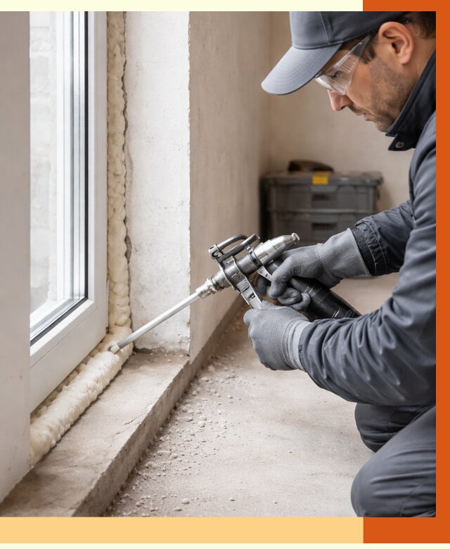 Герметизация стыков ППУ в Малгобеке от 1702 руб. за м2 — утепление примыканий под ключ | ТепломастерМлг