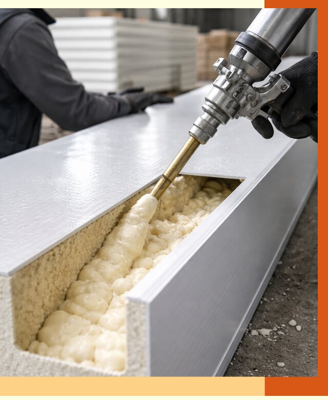 Заполнение пустот холодильных панелей в Малгобеке от 7739 руб. | ТепломастерМлг