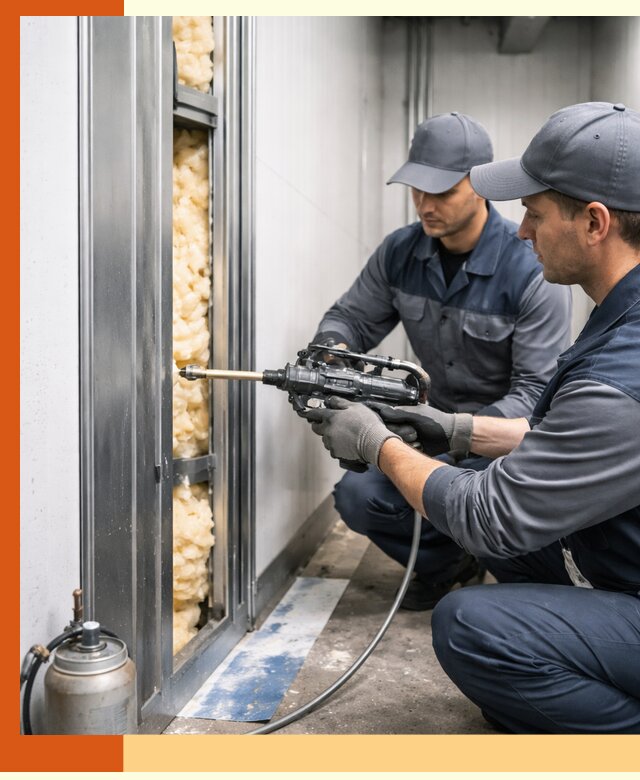 Заполнение пустот холодильных панелей в Малгобеке специализированной пеной