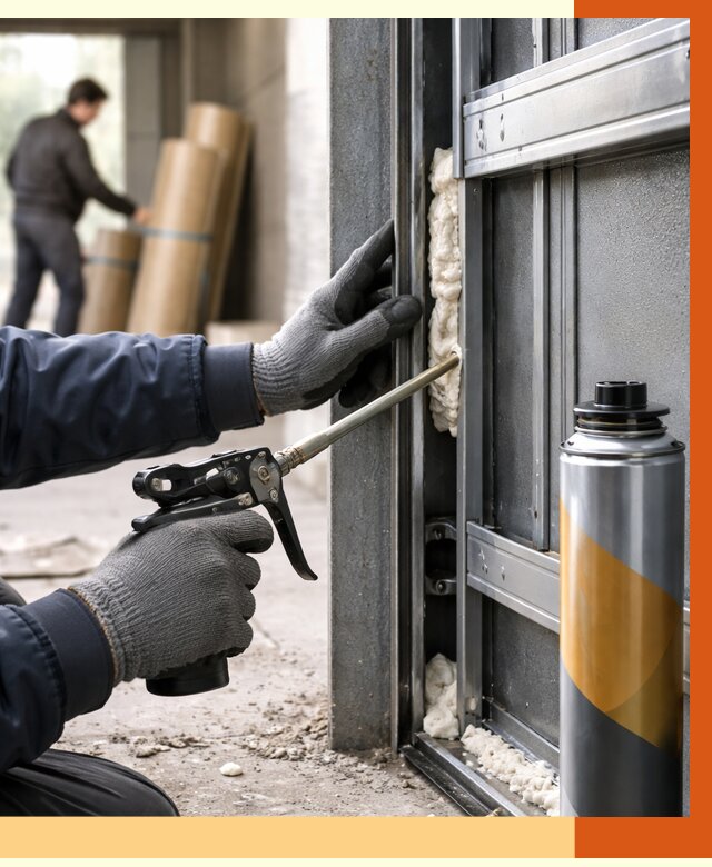 Заполнение пустот ворот в Малгобеке от 4643 руб. — заливка ППУ, утепление под ключ | ТепломастерМлг