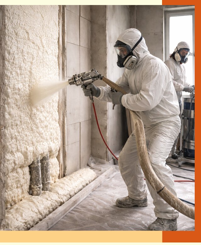 Напыление пенополиуретана в Малгобеке от 7739 руб./м2 — услуги и монтаж ППУ | ТепломастерМлг