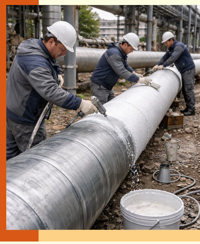 Утепление теплотрассы жидкой теплоизоляцией в Малгобеке