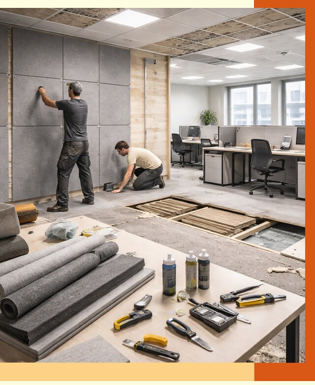 Профессиональная шумоизоляция офиса в Малгобеке от 6965 руб. за м2 | ТепломастерМлг