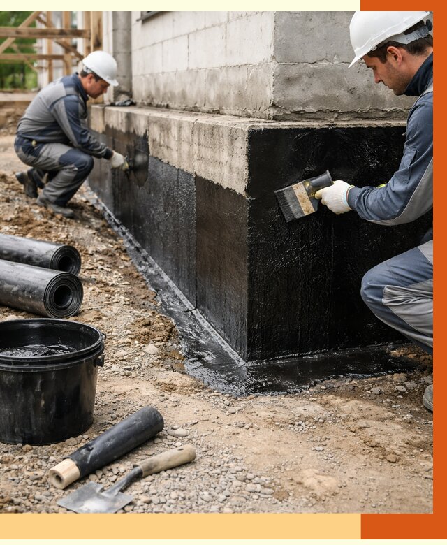 Гидроизоляция фундамента в Малгобеке от 1290 руб. — профессионально, под ключ | ТепломастерМлг