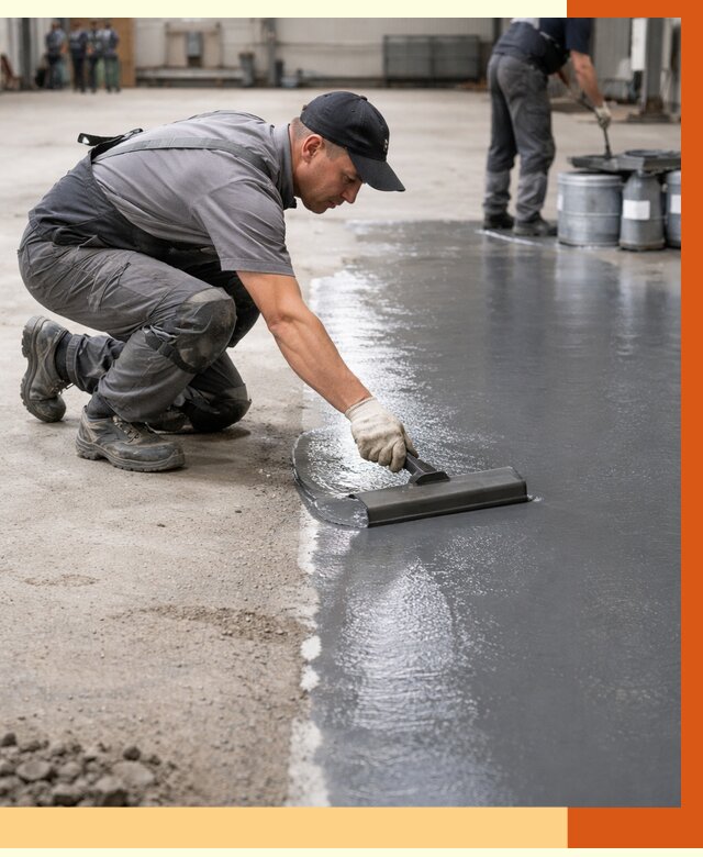 Гидроизоляция промышленного пола в Малгобеке от 1238 руб./м2 — ТепломастерМлг специалисты под ключ