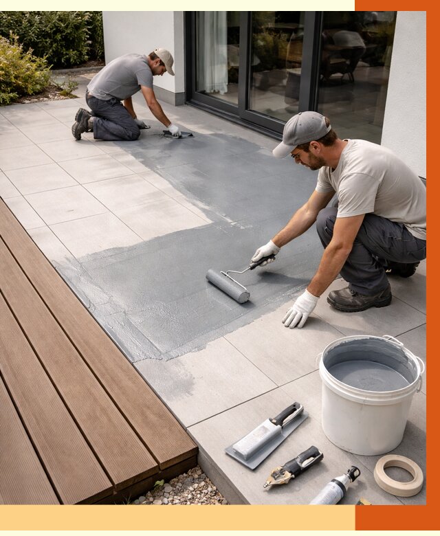 Гидроизоляция террасы в Малгобеке под ключ от 7739 руб./м² | ТепломастерМлг